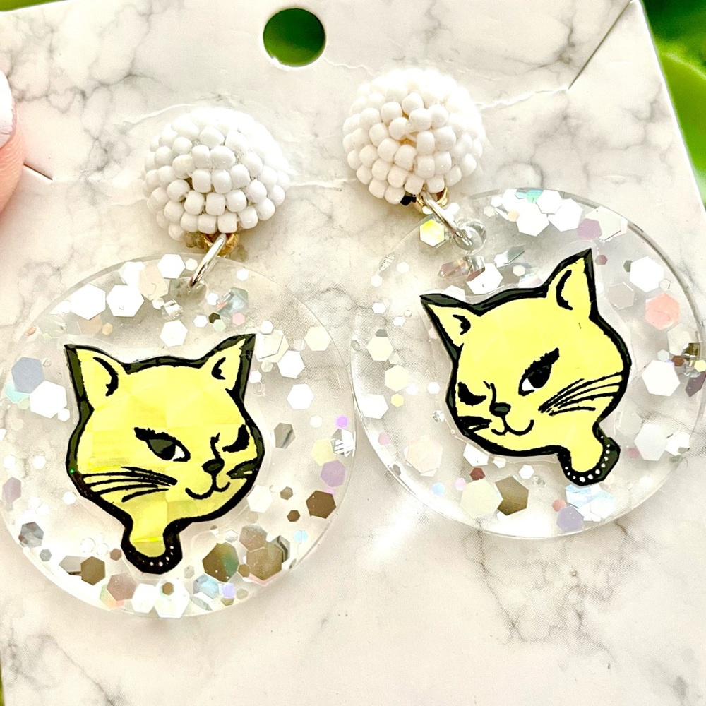Playgirl Kitty Acrylic Earrings